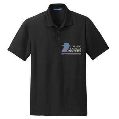 Winning Won Win Patriotic Cowboy Great American Comeback Dry Zone Grid Polo