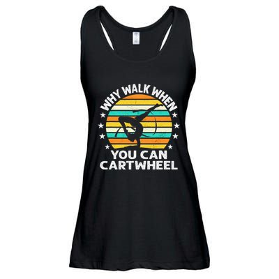 Why Walk When You Cartwheel Gymnastics Women Ladies Essential Flowy Tank