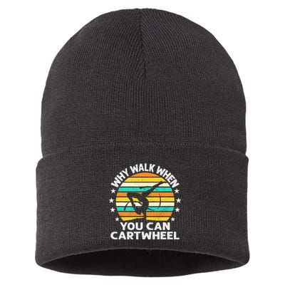 Why Walk When You Cartwheel Gymnastics Women Sustainable Knit Beanie