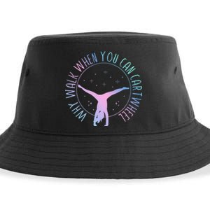 Why Walk When You Can Cartwheel Gymnast Gymnastic Sustainable Bucket Hat