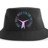 Why Walk When You Can Cartwheel Gymnast Gymnastic Sustainable Bucket Hat