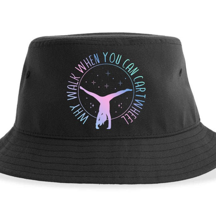 Why Walk When You Can Cartwheel Gymnast Gymnastic Sustainable Bucket Hat