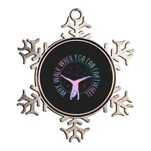 Why Walk When You Can Cartwheel Gymnast Gymnastic Metallic Star Ornament