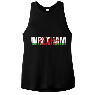 Wrexham Wales Welsh Dragon Flag Ladies PosiCharge Tri-Blend Wicking Tank