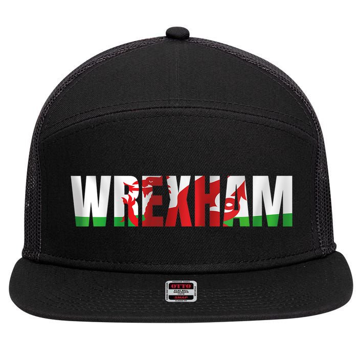 Wrexham Wales Welsh Dragon Flag 7 Panel Mesh Trucker Snapback Hat