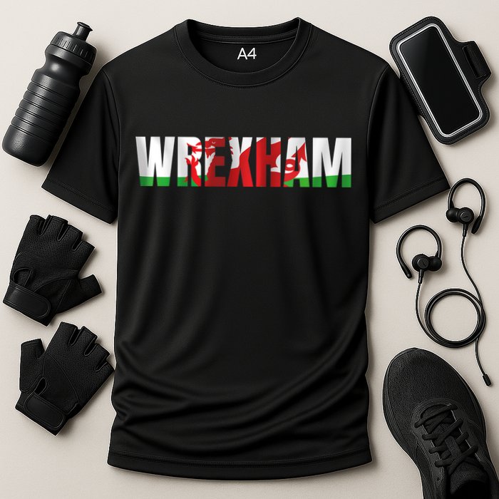 Wrexham Wales Welsh Dragon Flag Cooling Performance Crew T-Shirt