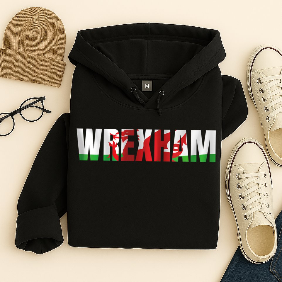 Wrexham Wales Welsh Dragon Flag Hoodie