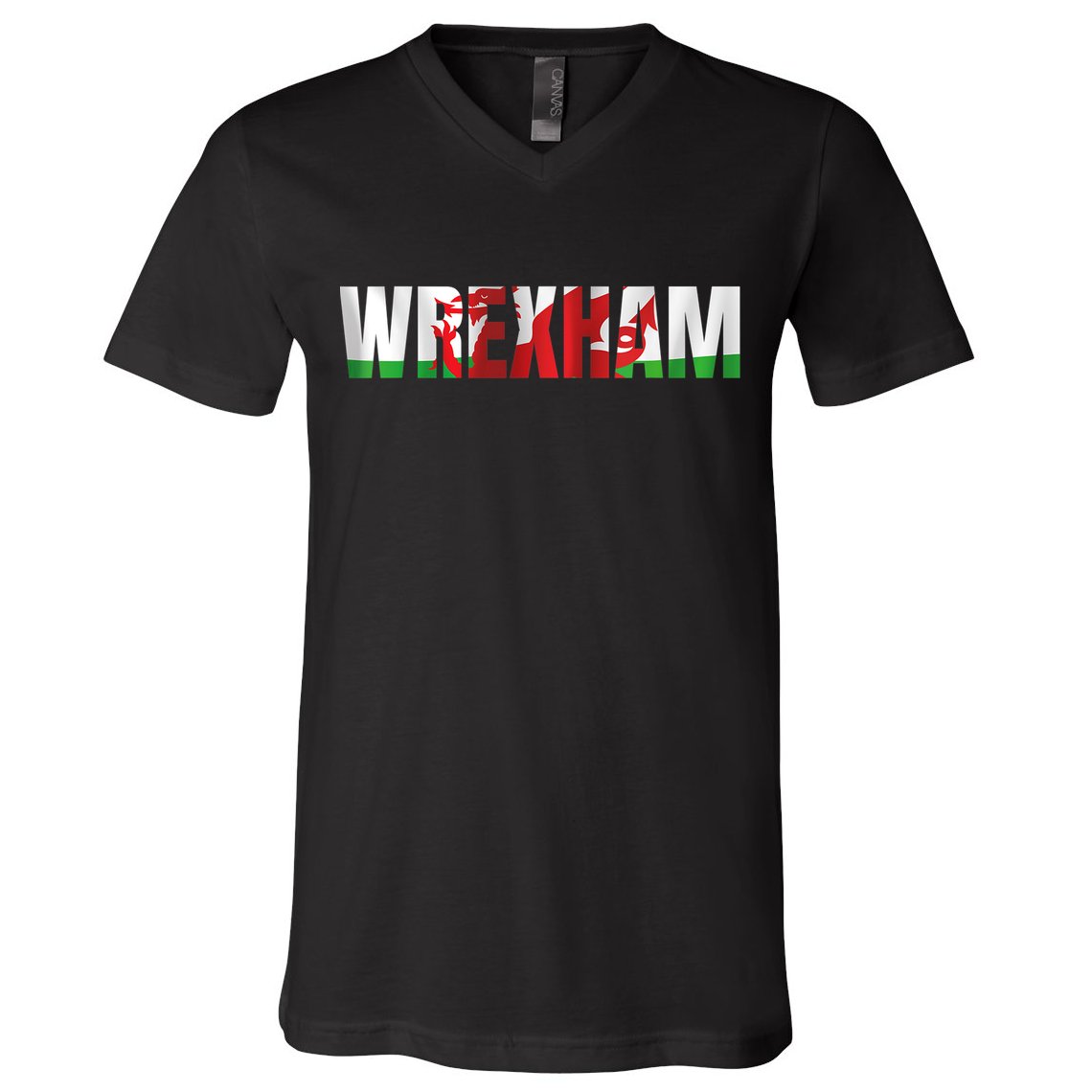 Wrexham Wales Welsh Dragon Flag V-Neck T-Shirt