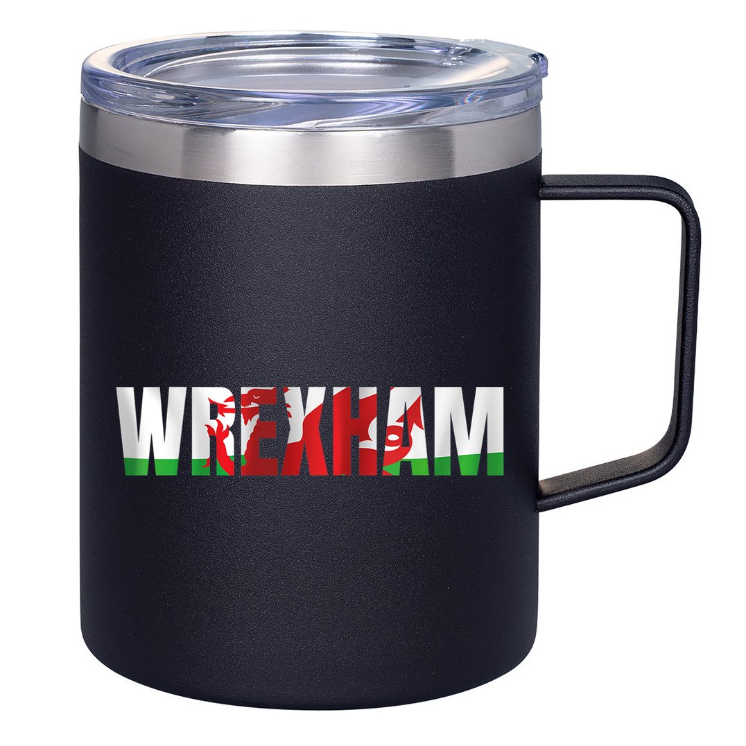 Wrexham Wales Welsh Dragon Flag 12oz Stainless Steel Coffee Mug