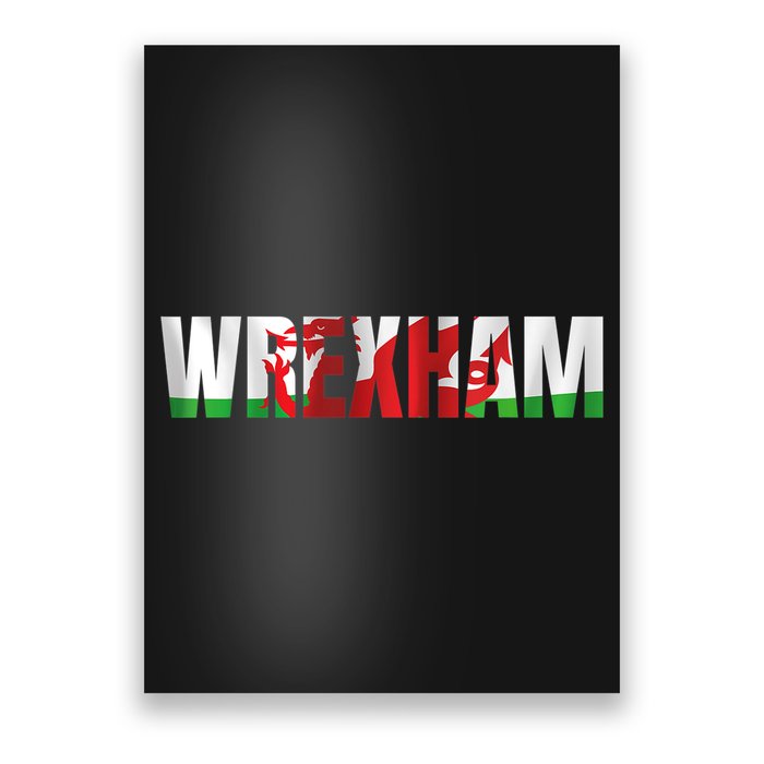 Wrexham Wales Welsh Dragon Flag Poster