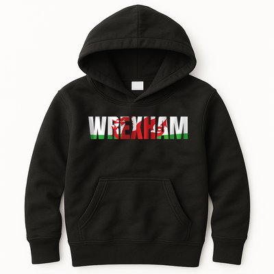 Wrexham Wales Welsh Dragon Flag Kids Hoodie