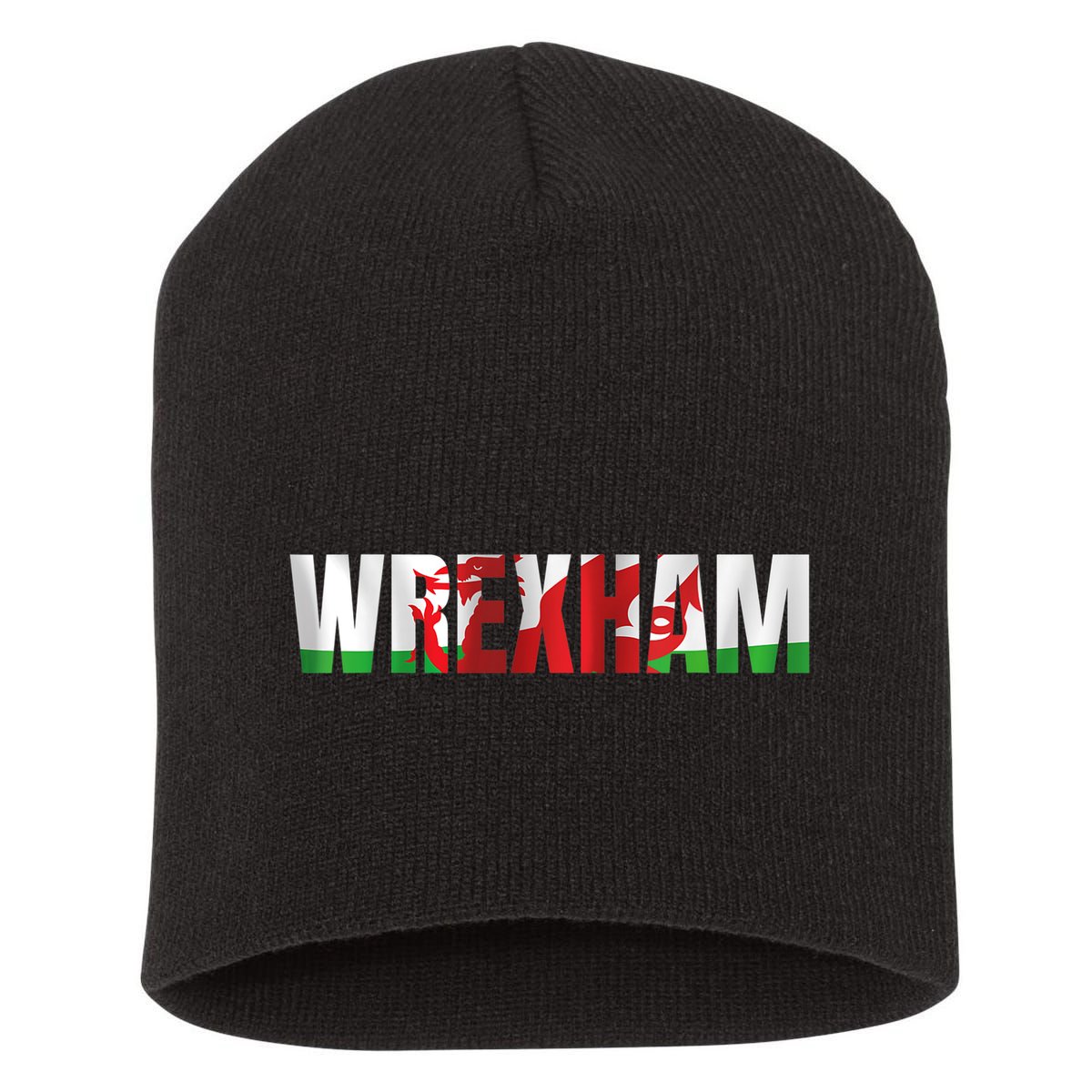 Wrexham Wales Welsh Dragon Flag Short Acrylic Beanie