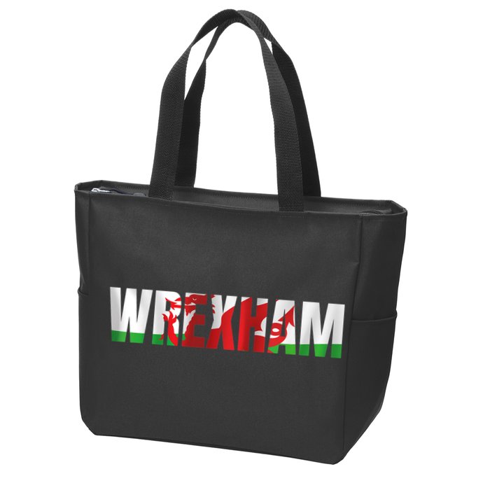 Wrexham Wales Welsh Dragon Flag Zip Tote Bag