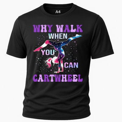 Why Walk When You Can Cartwheel Cute Gymnastics Cooling Performance Crew T-Shirt