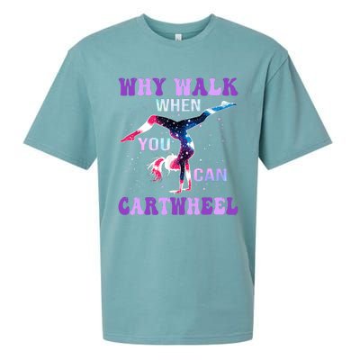 Why Walk When You Can Cartwheel Cute Gymnastics Sueded Cloud Jersey T-Shirt