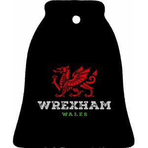 W.R.E.X.H.A.M Wales Welsh Dragon Flag Ceramic Bell Ornament