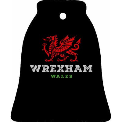 W.R.E.X.H.A.M Wales Welsh Dragon Flag Ceramic Bell Ornament