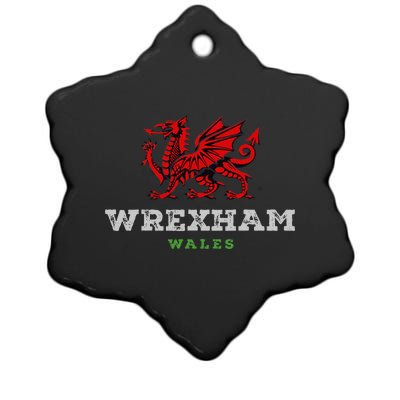 W.R.E.X.H.A.M Wales Welsh Dragon Flag Ceramic Star Ornament