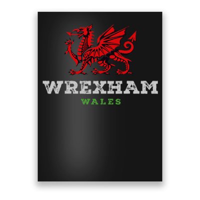 W.R.E.X.H.A.M Wales Welsh Dragon Flag Poster