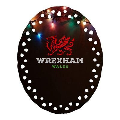 W.R.E.X.H.A.M Wales Welsh Dragon Flag Ceramic Oval Ornament