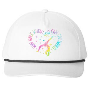 Why Walk When You Can Cartwheel Gymnast Gymnastic Girl Snapback Five-Panel Rope Hat