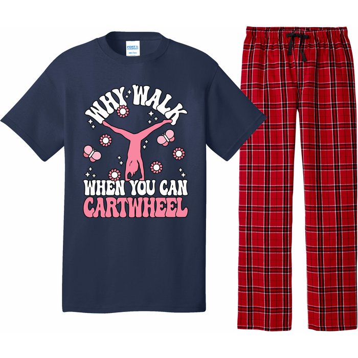 Why Walk When You Can Cartwheel Cute Gymnastics Wo Girl Pajama Set