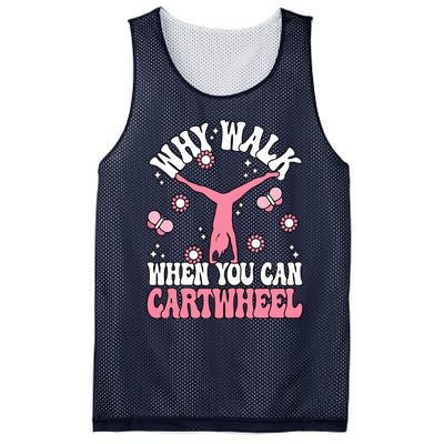 Why Walk When You Can Cartwheel Cute Gymnastics Wo Girl Mesh Reversible Basketball Jersey Tank