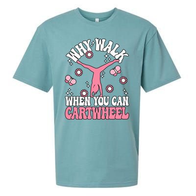 Why Walk When You Can Cartwheel Cute Gymnastics Wo Girl Sueded Cloud Jersey T-Shirt