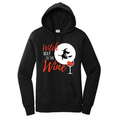 Women Witch Way To The Wine Halloween Witch Wine Vneck Women's Pullover Hoodie