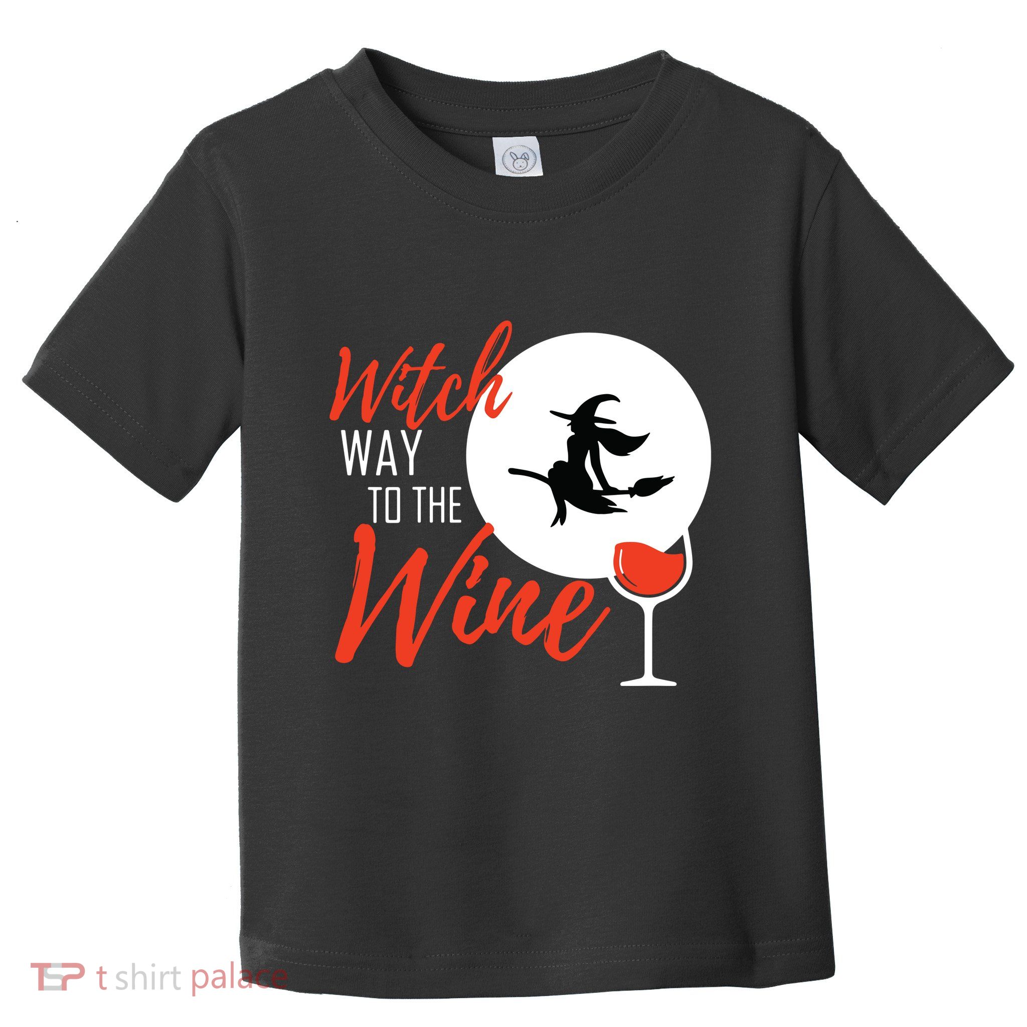 Women Witch Way To The Wine Halloween Witch Wine Vneck Toddler T-Shirt