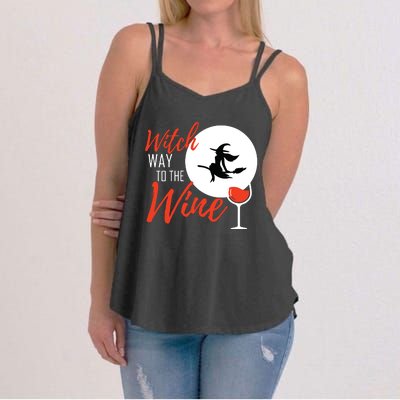 Women Witch Way To The Wine Halloween Witch Wine Vneck Women's Strappy Tank