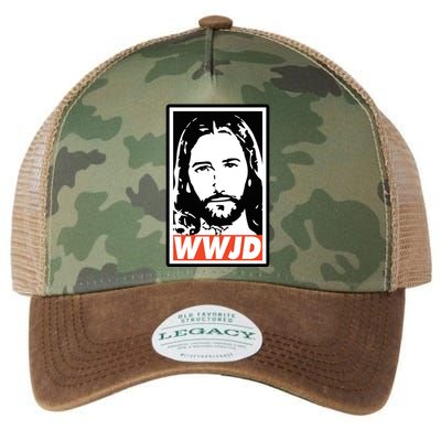WWJD What Would Jesus Do Poster Design Legacy Tie Dye Trucker Hat
