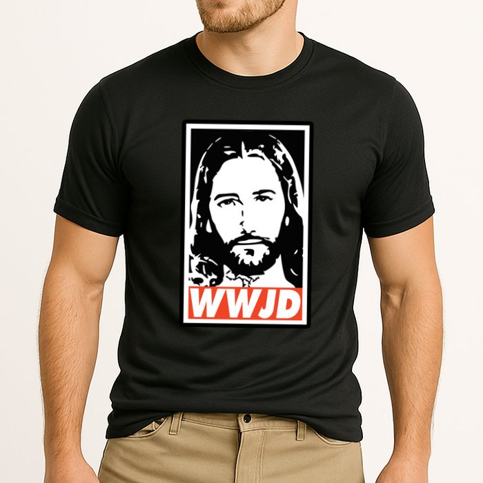 WWJD What Would Jesus Do Poster Design Cooling Performance Crew T-Shirt