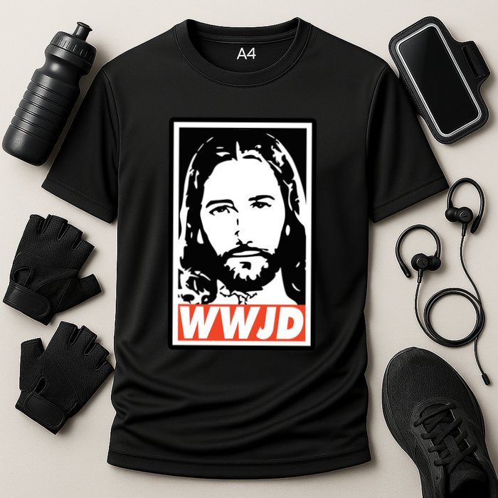 WWJD What Would Jesus Do Poster Design Cooling Performance Crew T-Shirt