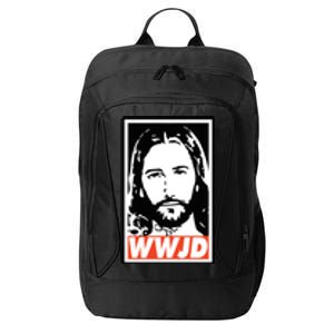 WWJD What Would Jesus Do Poster Design City Backpack