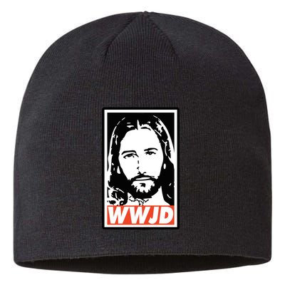 WWJD What Would Jesus Do Poster Design Sustainable Beanie