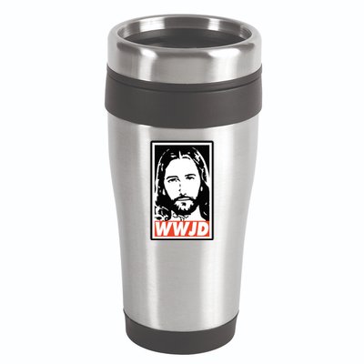WWJD What Would Jesus Do Poster Design 16oz Travel Tumbler