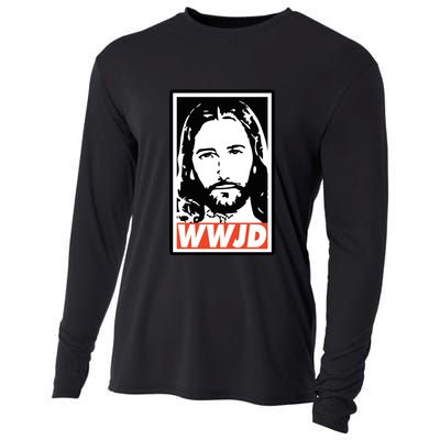 WWJD What Would Jesus Do Poster Design Cooling Performance Long Sleeve Crew