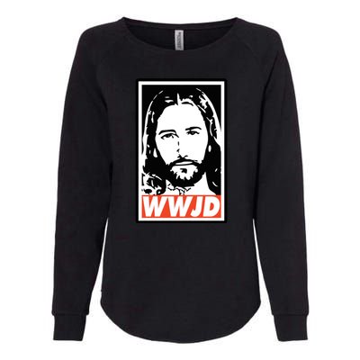 WWJD What Would Jesus Do Poster Design Womens California Wash Sweatshirt