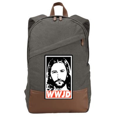 WWJD What Would Jesus Do Poster Design Cotton Canvas Backpack