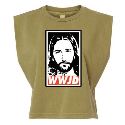 WWJD What Would Jesus Do Poster Design Garment-Dyed Women's Muscle Tee