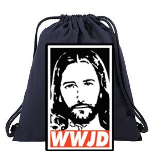 WWJD What Would Jesus Do Poster Design Drawstring Bag