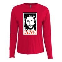 WWJD What Would Jesus Do Poster Design Womens Cotton Relaxed Long Sleeve T-Shirt