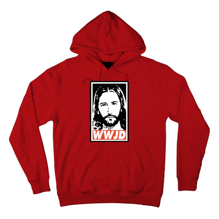 WWJD What Would Jesus Do Poster Design Hoodie