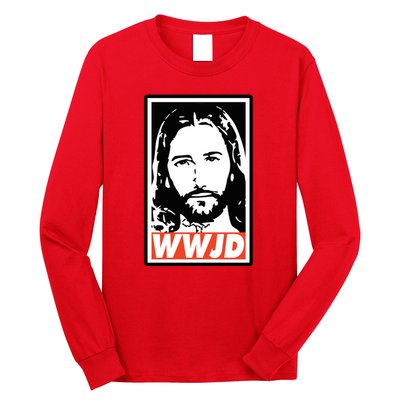 WWJD What Would Jesus Do Poster Design Long Sleeve Shirt