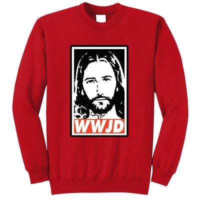 WWJD What Would Jesus Do Poster Design Sweatshirt