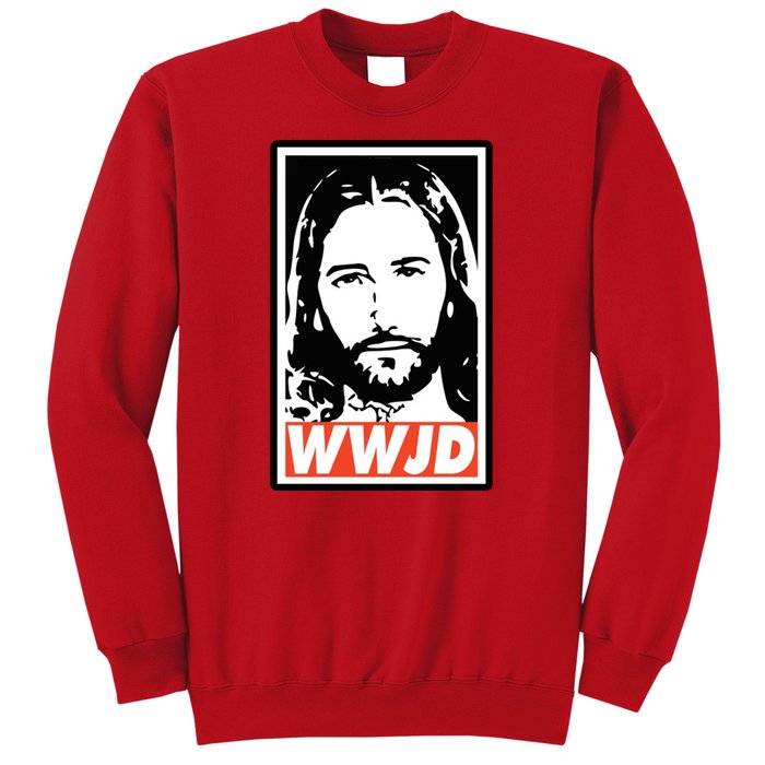 WWJD What Would Jesus Do Poster Design Sweatshirt