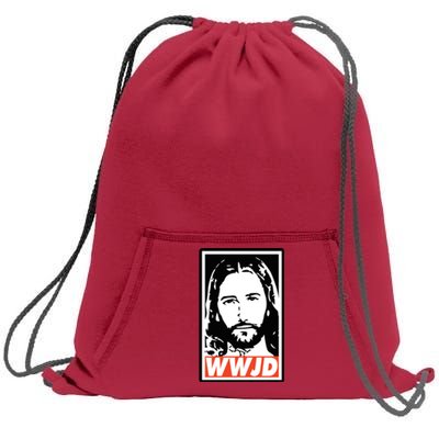 WWJD What Would Jesus Do Poster Design Sweatshirt Cinch Pack Bag