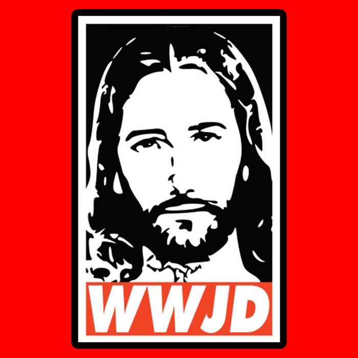 WWJD What Would Jesus Do Poster Design Button