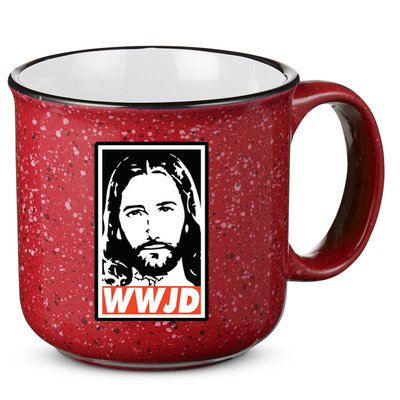 WWJD What Would Jesus Do Poster Design 15oz Campfire Ceramic Mug